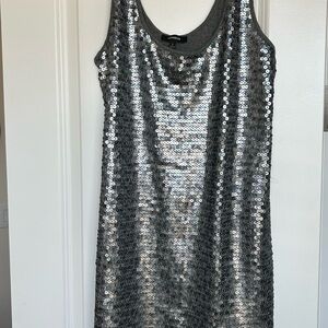 Express Silver Sequin Mini Dress